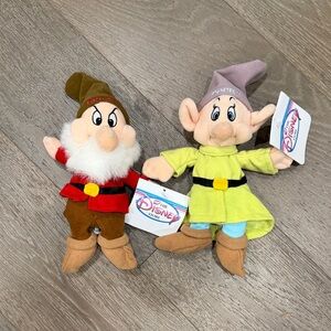 Set of 2 Seven Dwarfs stuffed animals. NWT